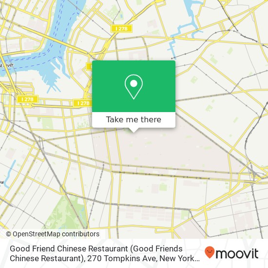Good Friend Chinese Restaurant (Good Friends Chinese Restaurant), 270 Tompkins Ave map