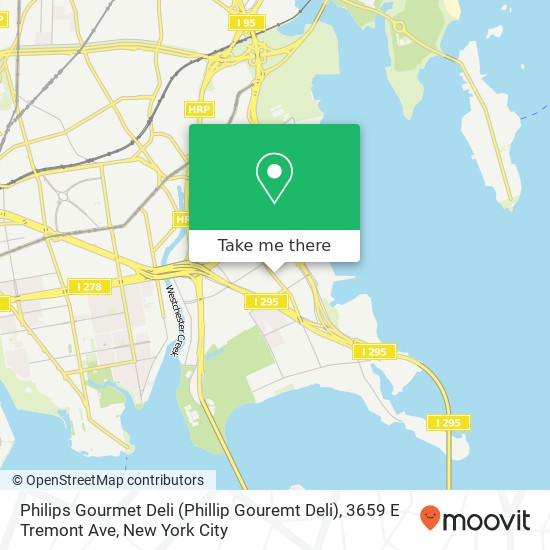 Mapa de Philips Gourmet Deli (Phillip Gouremt Deli), 3659 E Tremont Ave