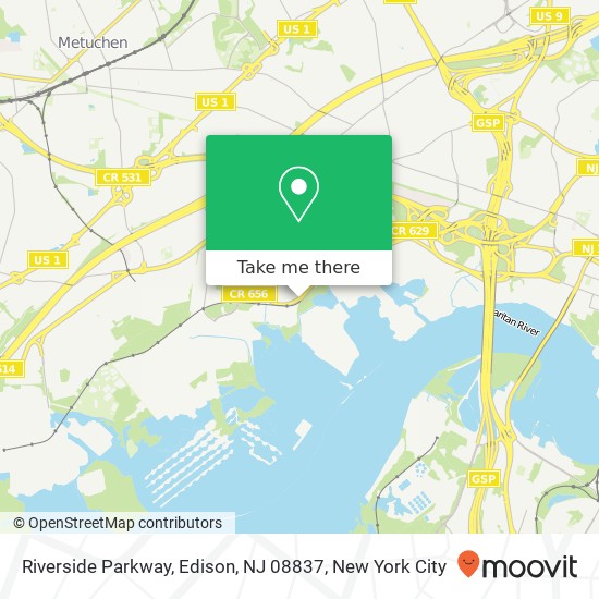 Mapa de Riverside Parkway, Edison, NJ 08837