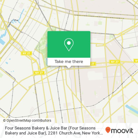 Mapa de Four Seasons Bakery & Juice Bar (Four Seasons Bakery and Juice Bar), 2281 Church Ave