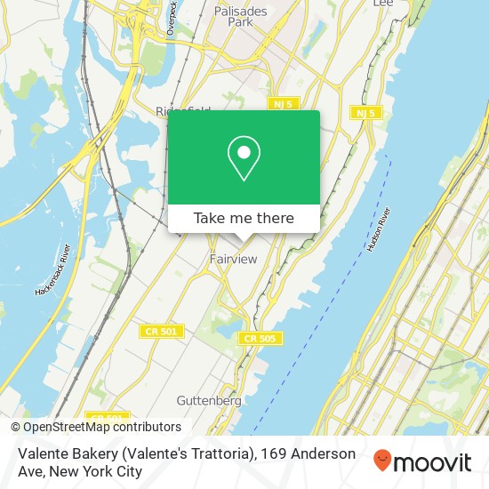 Mapa de Valente Bakery (Valente's Trattoria), 169 Anderson Ave