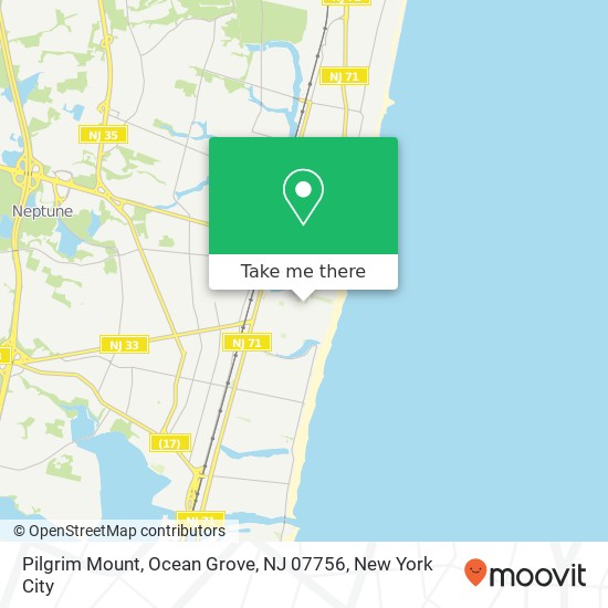 Mapa de Pilgrim Mount, Ocean Grove, NJ 07756