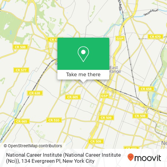 Mapa de National Career Institute (National Career Institute (Nci)), 134 Evergreen Pl