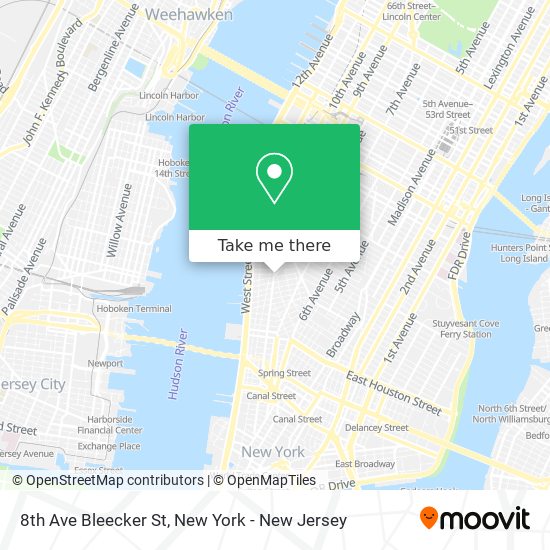 Mapa de 8th Ave Bleecker St