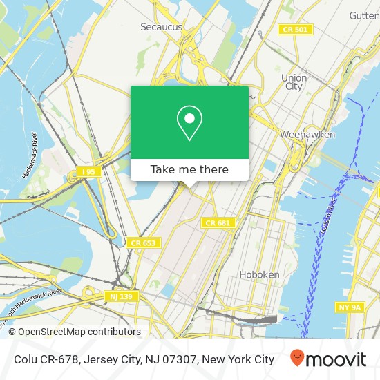 Mapa de Colu CR-678, Jersey City, NJ 07307