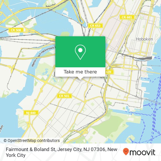 Fairmount & Boland St, Jersey City, NJ 07306 map
