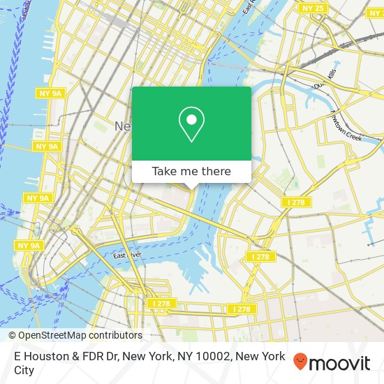 E Houston & FDR Dr, New York, NY 10002 map