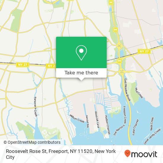 Mapa de Roosevelt Rose St, Freeport, NY 11520