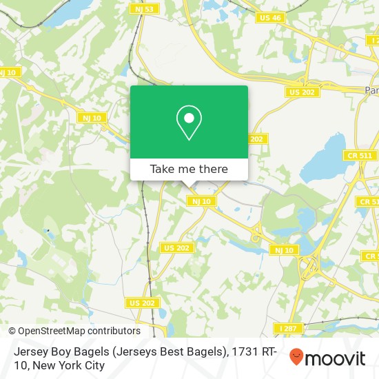 Mapa de Jersey Boy Bagels (Jerseys Best Bagels), 1731 RT-10