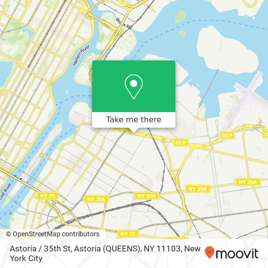 Mapa de Astoria / 35th St, Astoria (QUEENS), NY 11103