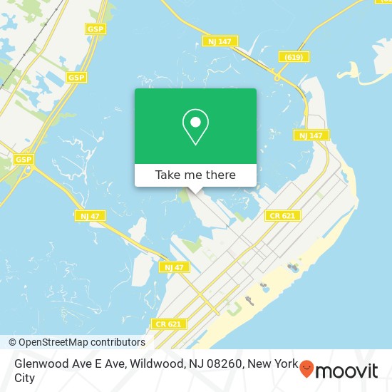 Mapa de Glenwood Ave E Ave, Wildwood, NJ 08260