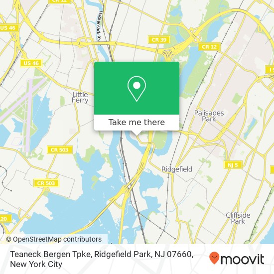 Mapa de Teaneck Bergen Tpke, Ridgefield Park, NJ 07660