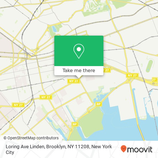 Mapa de Loring Ave Linden, Brooklyn, NY 11208