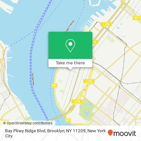 Mapa de Bay Pkwy Ridge Blvd, Brooklyn, NY 11209