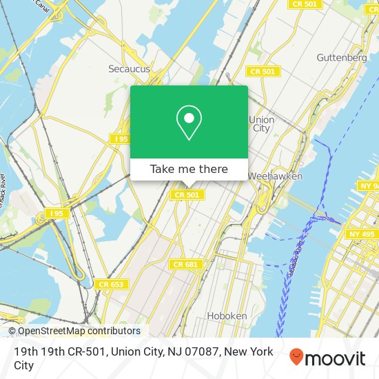 Mapa de 19th 19th CR-501, Union City, NJ 07087