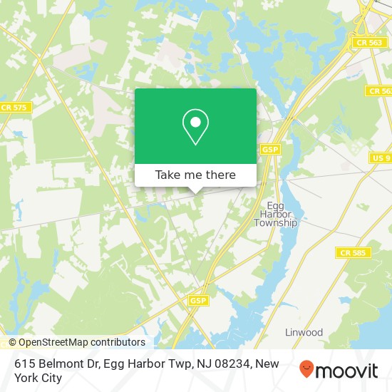 615 Belmont Dr, Egg Harbor Twp, NJ 08234 map