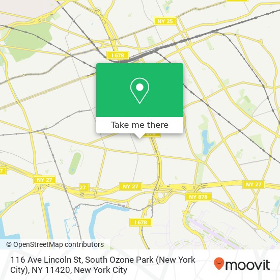 Mapa de 116 Ave Lincoln St, South Ozone Park (New York City), NY 11420
