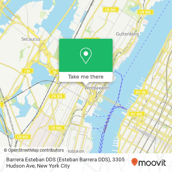 Mapa de Barrera Esteban DDS (Esteban Barrera DDS), 3305 Hudson Ave