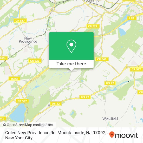 Coles New Providence Rd, Mountainside, NJ 07092 map