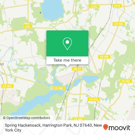 Mapa de Spring Hackensack, Harrington Park, NJ 07640