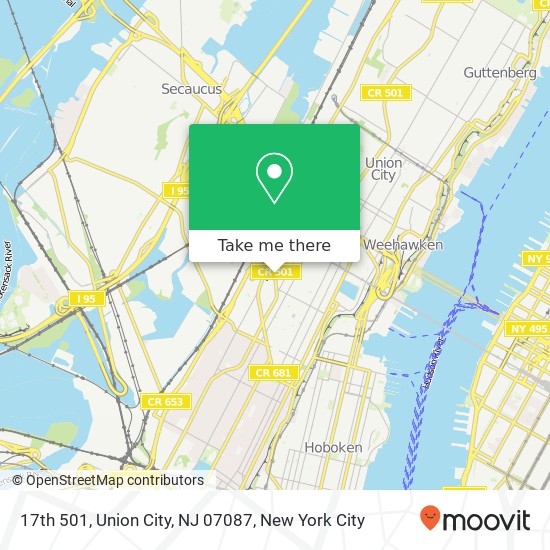 Mapa de 17th 501, Union City, NJ 07087