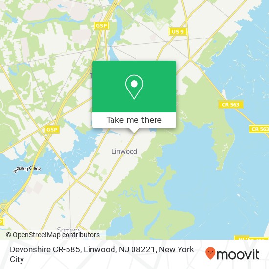 Mapa de Devonshire CR-585, Linwood, NJ 08221