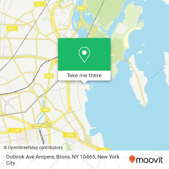 Mapa de Outlook Ave Ampere, Bronx, NY 10465