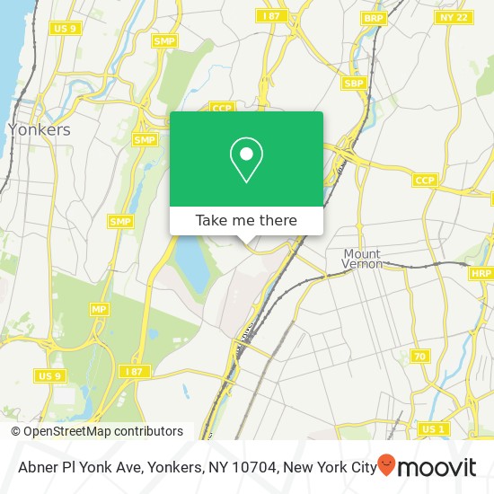 Mapa de Abner Pl Yonk Ave, Yonkers, NY 10704