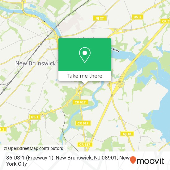 86 US-1 (Freeway 1), New Brunswick, NJ 08901 map