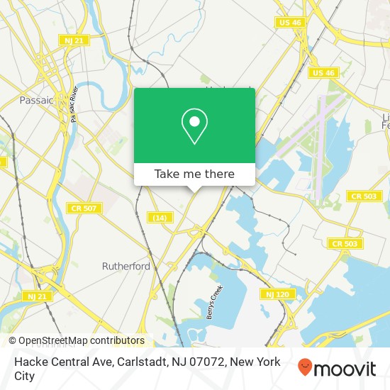 Mapa de Hacke Central Ave, Carlstadt, NJ 07072