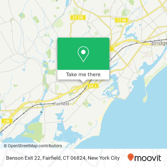 Mapa de Benson Exit 22, Fairfield, CT 06824