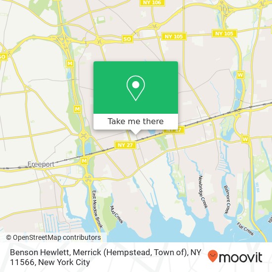 Benson Hewlett, Merrick (Hempstead, Town of), NY 11566 map