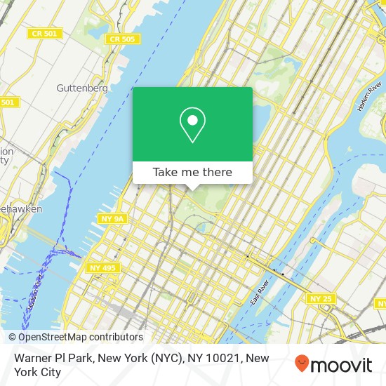 Mapa de Warner Pl Park, New York (NYC), NY 10021