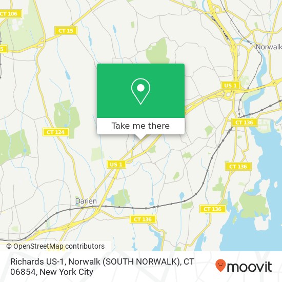 Richards US-1, Norwalk (SOUTH NORWALK), CT 06854 map
