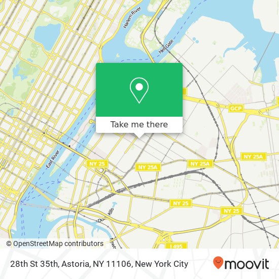 Mapa de 28th St 35th, Astoria, NY 11106