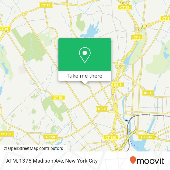 Mapa de ATM, 1375 Madison Ave