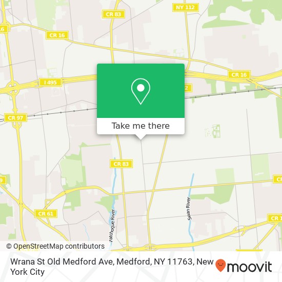 Mapa de Wrana St Old Medford Ave, Medford, NY 11763