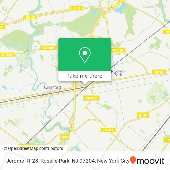 Mapa de Jerome RT-28, Roselle Park, NJ 07204