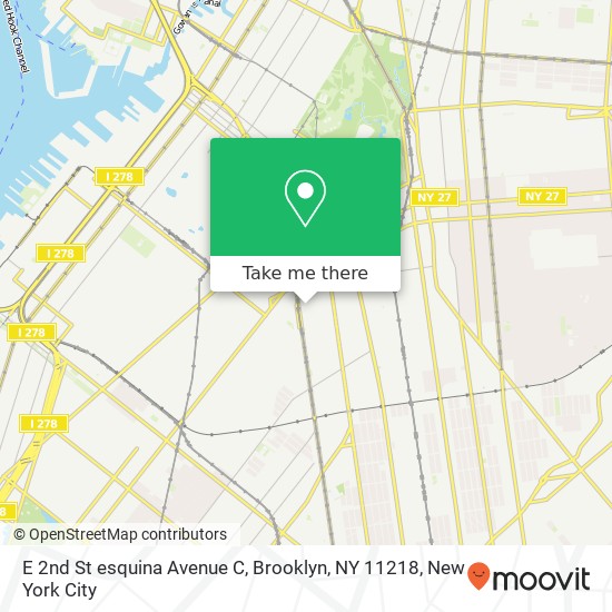 Mapa de E 2nd St esquina Avenue C, Brooklyn, NY 11218
