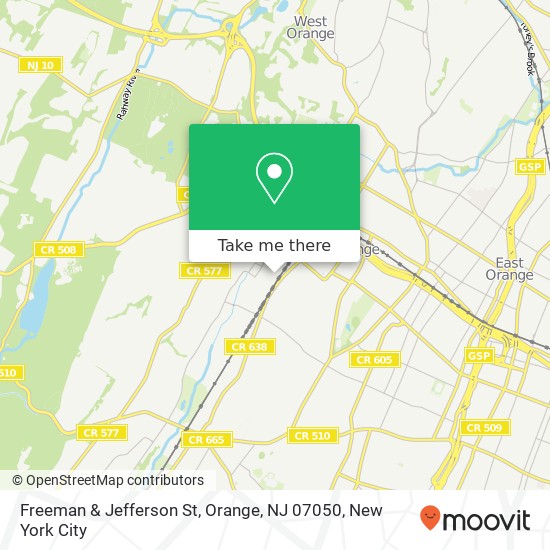 Mapa de Freeman & Jefferson St, Orange, NJ 07050
