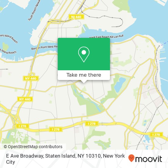 Mapa de E Ave Broadway, Staten Island, NY 10310