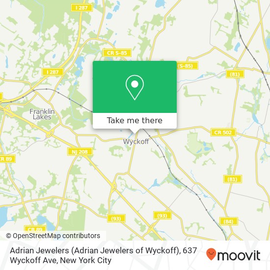 Mapa de Adrian Jewelers (Adrian Jewelers of Wyckoff), 637 Wyckoff Ave