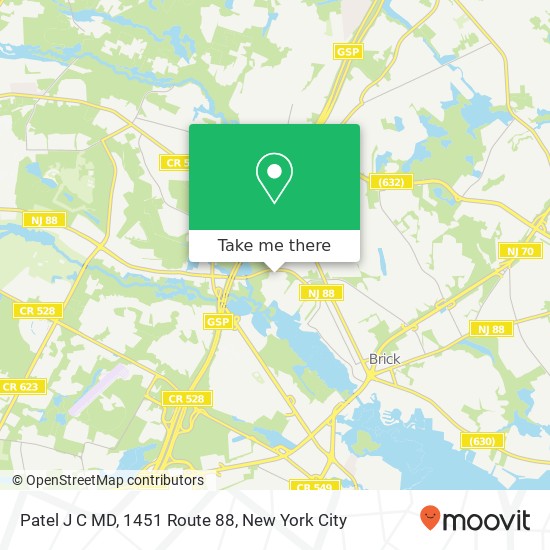 Patel J C MD, 1451 Route 88 map