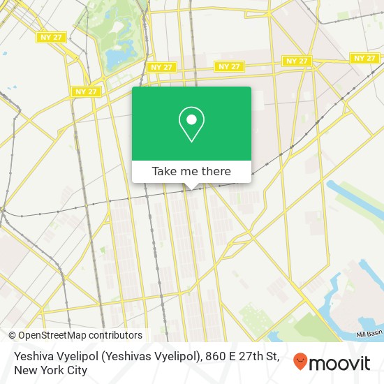 Yeshiva Vyelipol (Yeshivas Vyelipol), 860 E 27th St map
