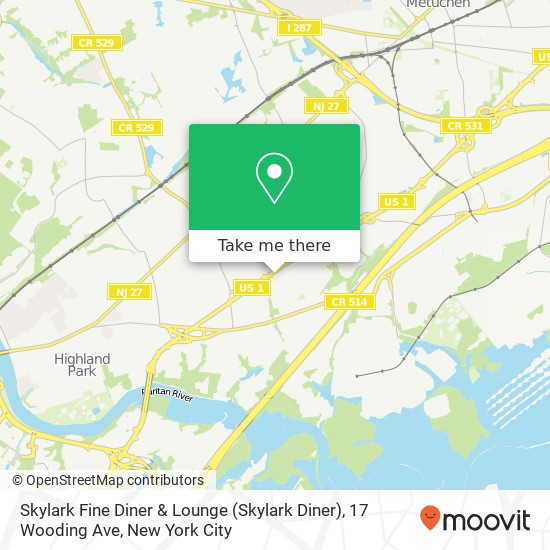 Skylark Fine Diner & Lounge (Skylark Diner), 17 Wooding Ave map