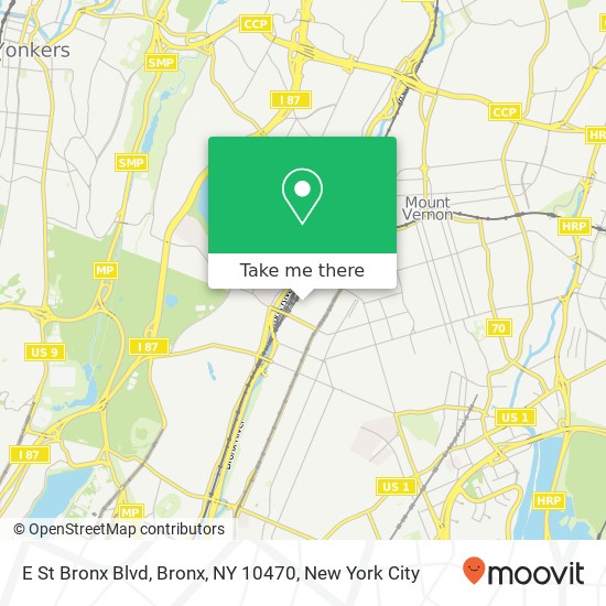 Mapa de E St Bronx Blvd, Bronx, NY 10470