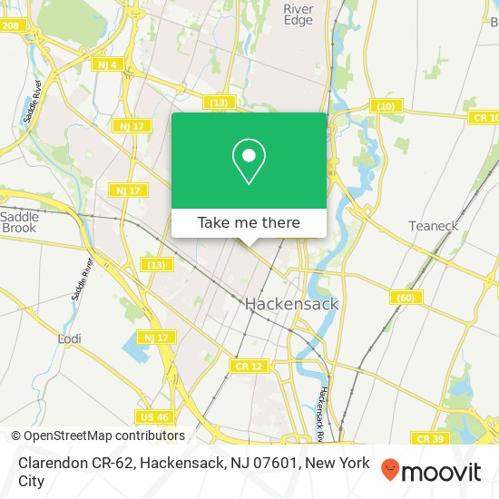 Clarendon CR-62, Hackensack, NJ 07601 map