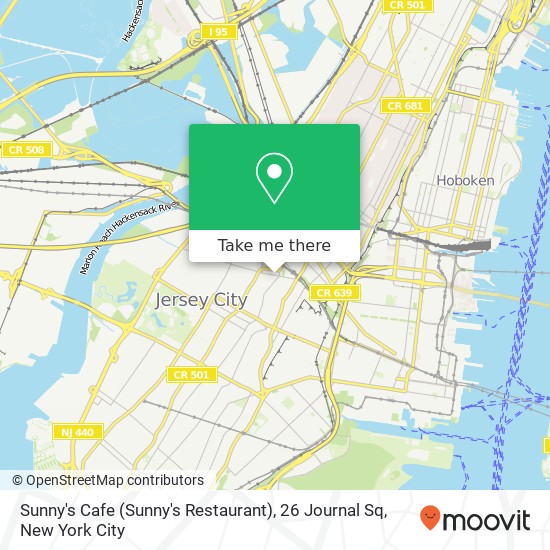 Mapa de Sunny's Cafe (Sunny's Restaurant), 26 Journal Sq