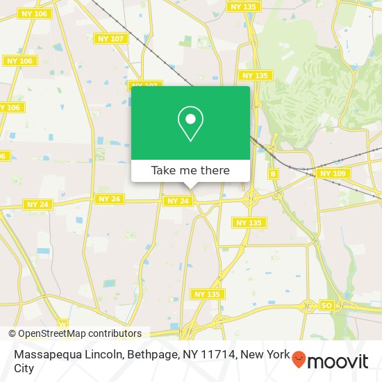 Mapa de Massapequa Lincoln, Bethpage, NY 11714