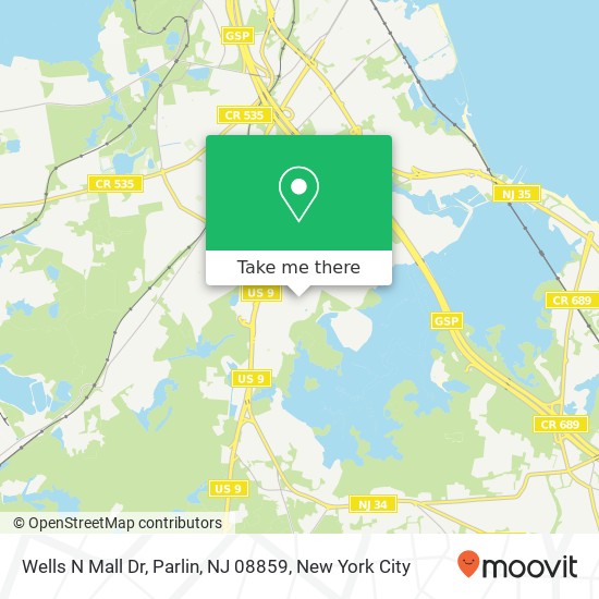 Mapa de Wells N Mall Dr, Parlin, NJ 08859